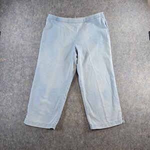 Khakis & Co Capri Pants Size 14 Light Wash Chambray Cotton Blend Side Zip